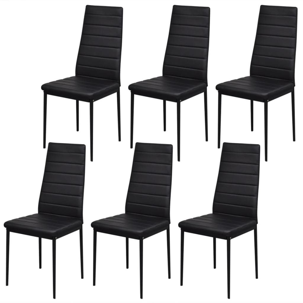 Ensemble de table à manger sept pièces noir