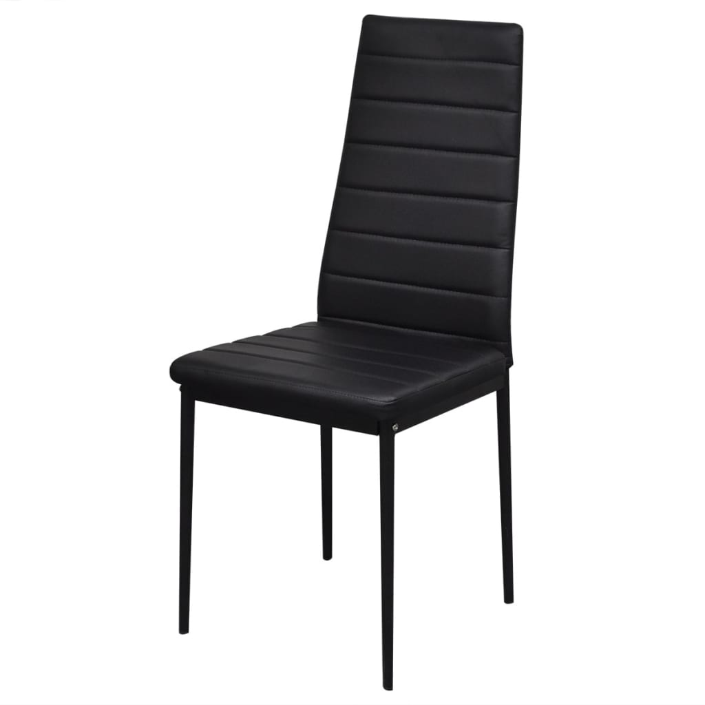 Ensemble de table à manger sept pièces noir