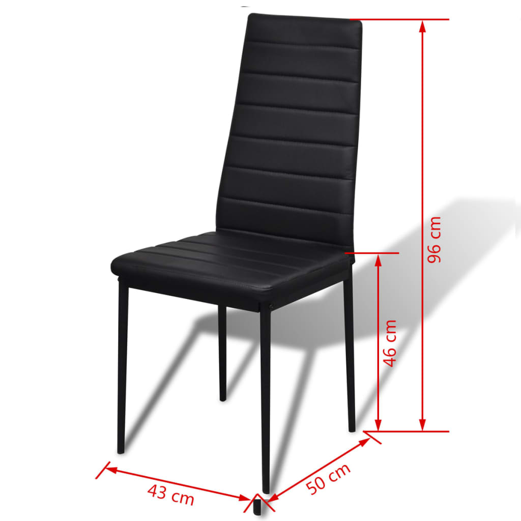 Ensemble de table à manger sept pièces noir - XIOS