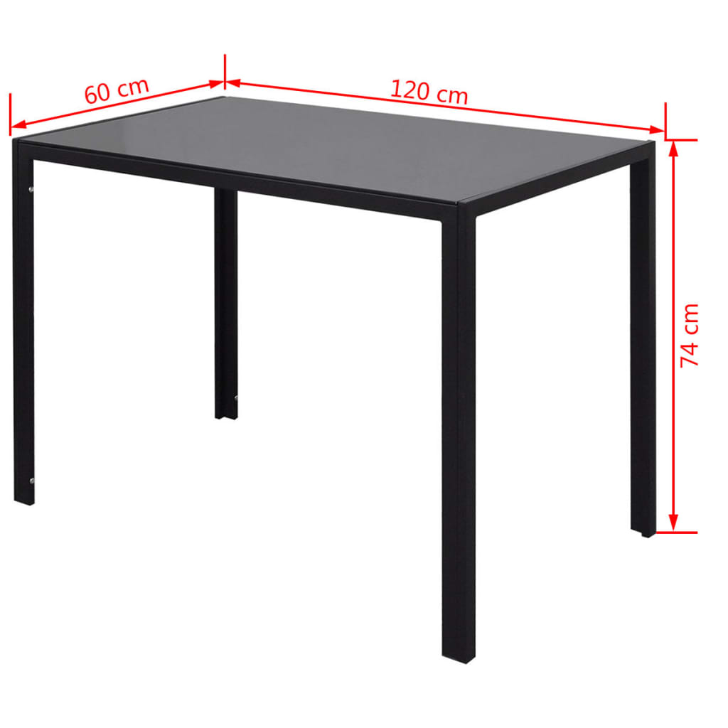 Ensemble de table à manger sept pièces noir - XIOS