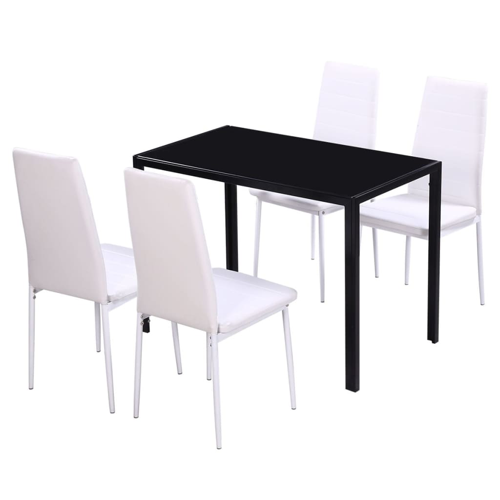 Ensemble de table à manger cinq pièces noir et blanc - XIOS