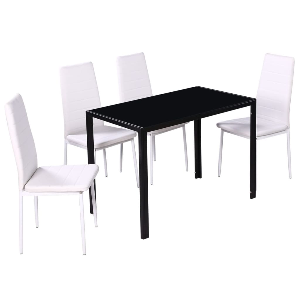 Ensemble de table à manger cinq pièces noir et blanc - XIOS