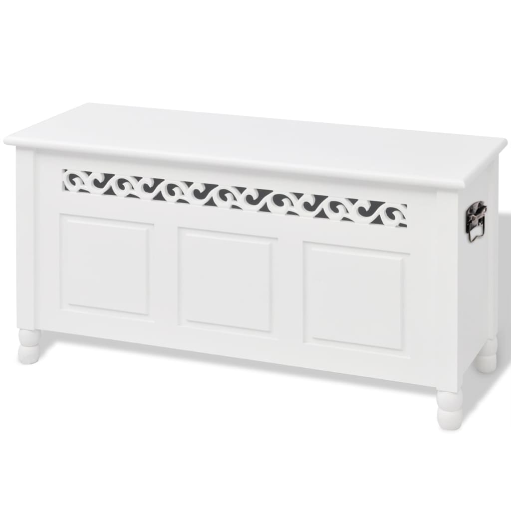Banc de rangement en style baroque PFDM blanc - XIOS