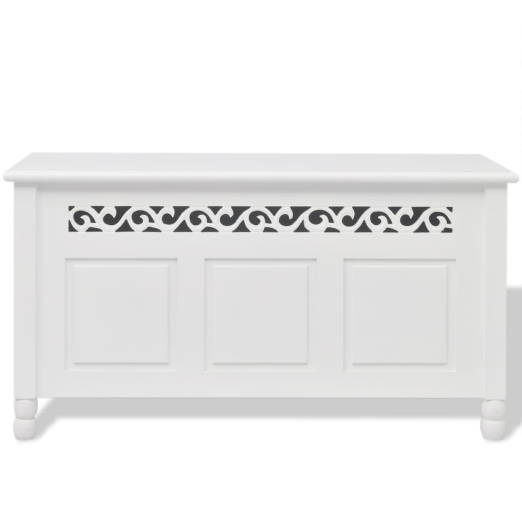Banc de rangement en style baroque PFDM blanc - XIOS