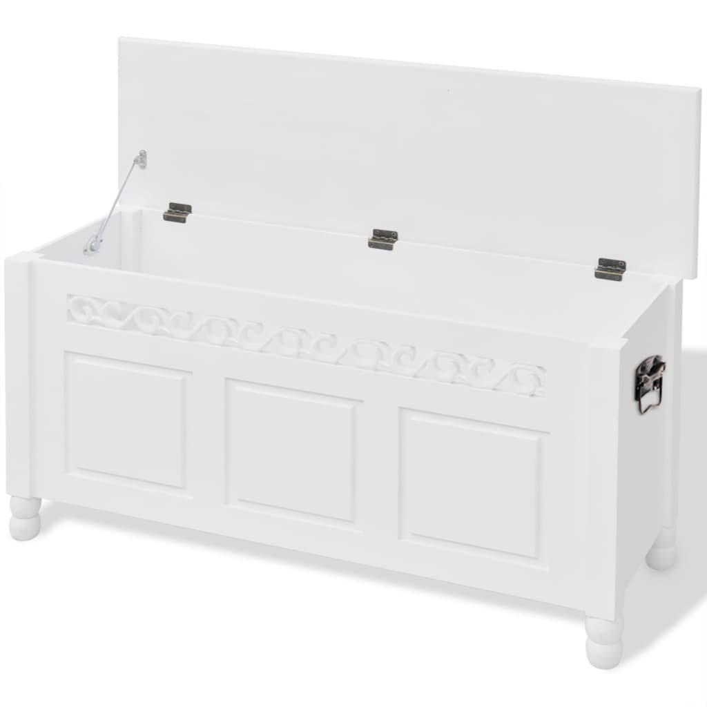 Banc de rangement en style baroque PFDM blanc - XIOS
