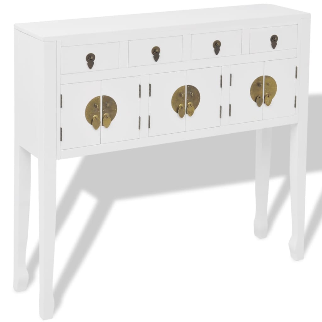 Buffet en style chinois en bois massif Blanc - XIOS