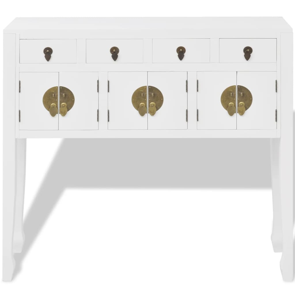 Buffet en style chinois en bois massif Blanc - XIOS