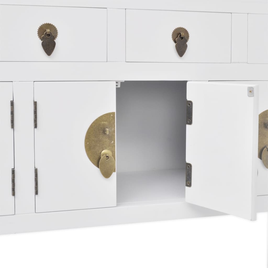 Buffet en style chinois en bois massif Blanc - XIOS