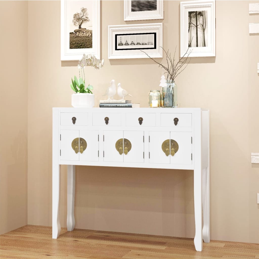 Buffet en style chinois en bois massif Blanc - XIOS