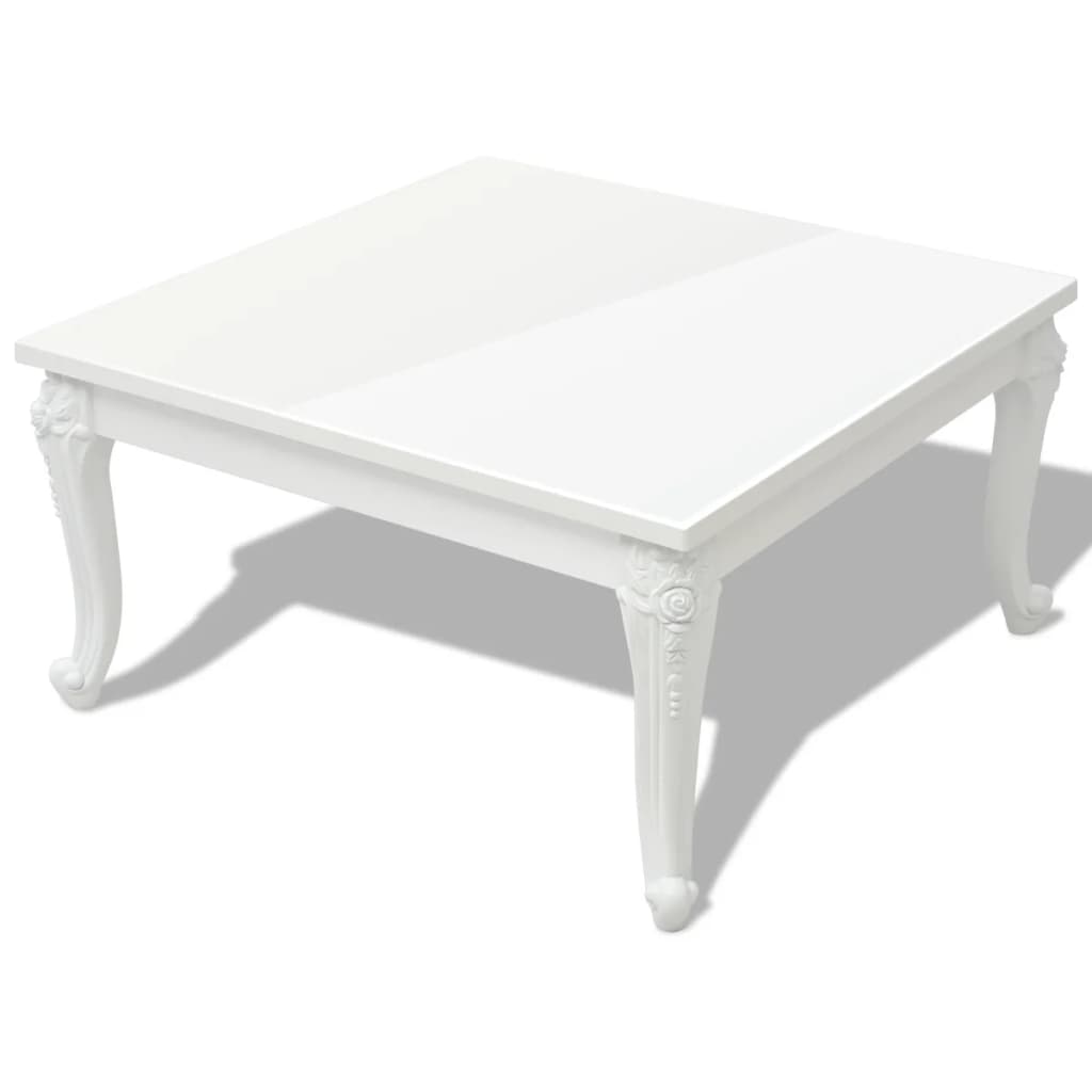 Table basse 80x80x42 cm Blanc brillant - XIOS