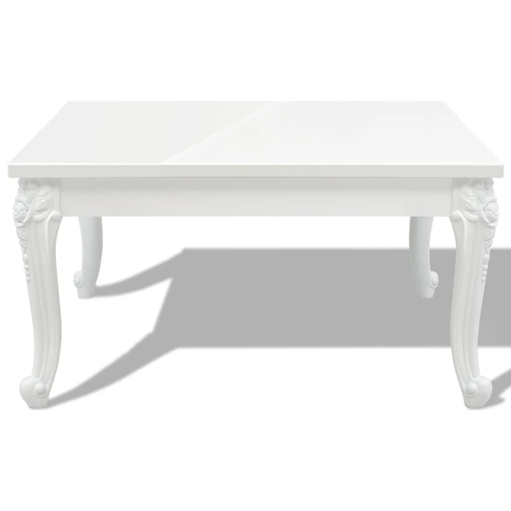 Table basse 80x80x42 cm Blanc brillant - XIOS