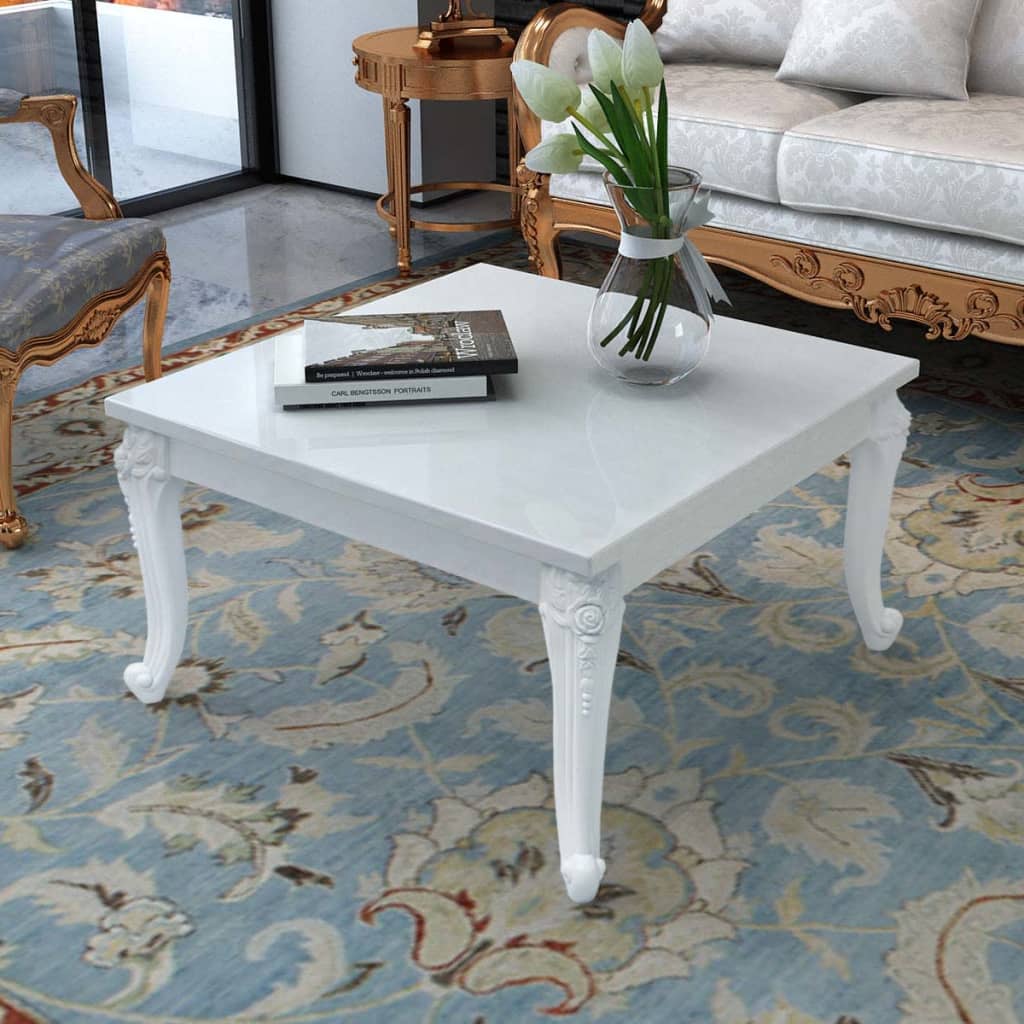 Table basse 80x80x42 cm Blanc brillant - XIOS