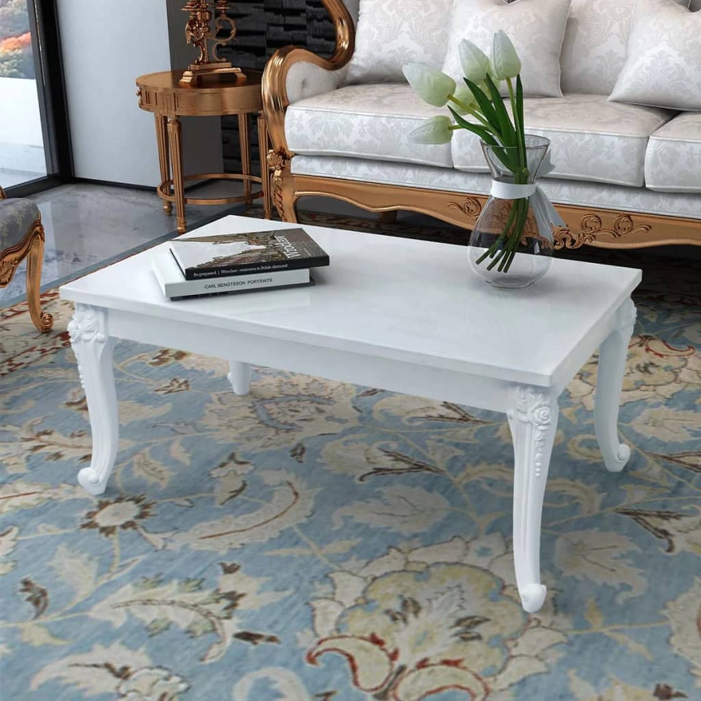 Table basse 100x60x42 cm Blanc brillant - XIOS