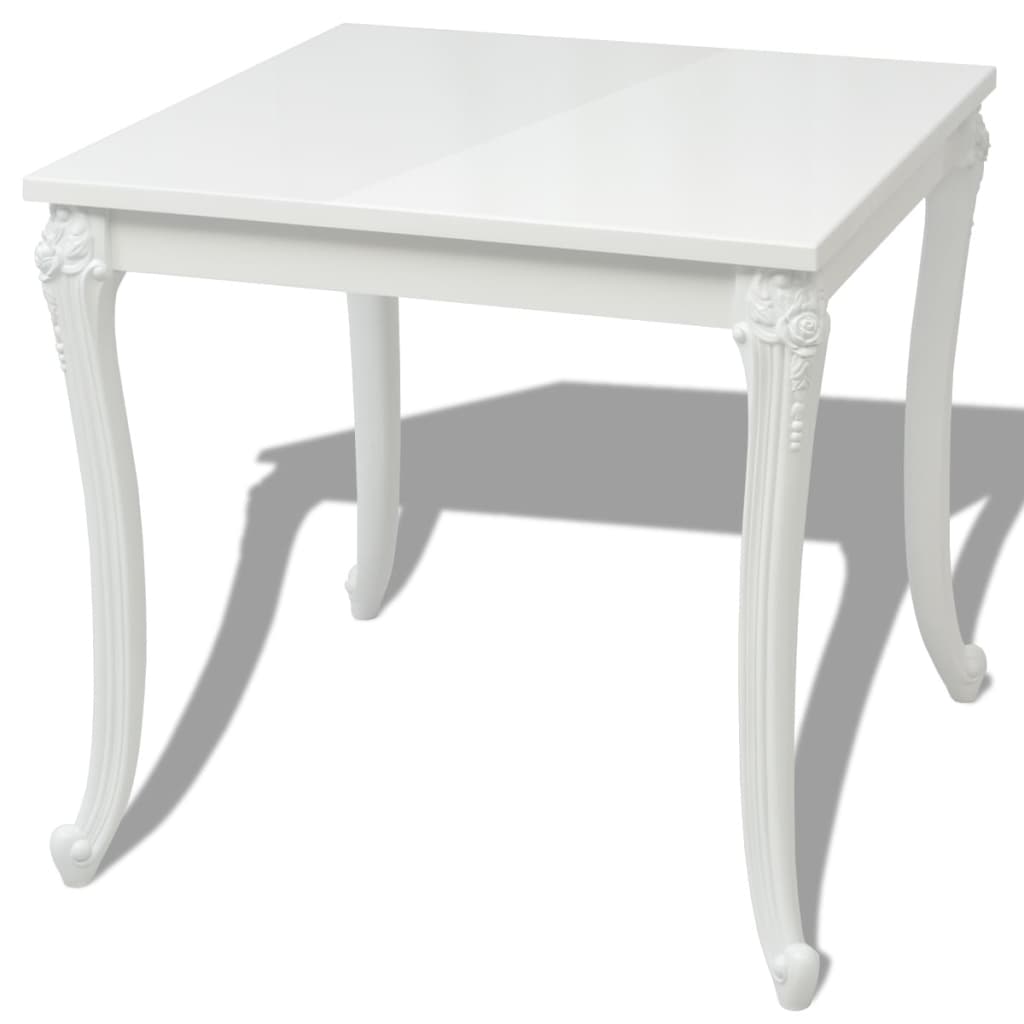 Table à manger 80x80x76 cm blanc brillant - XIOS
