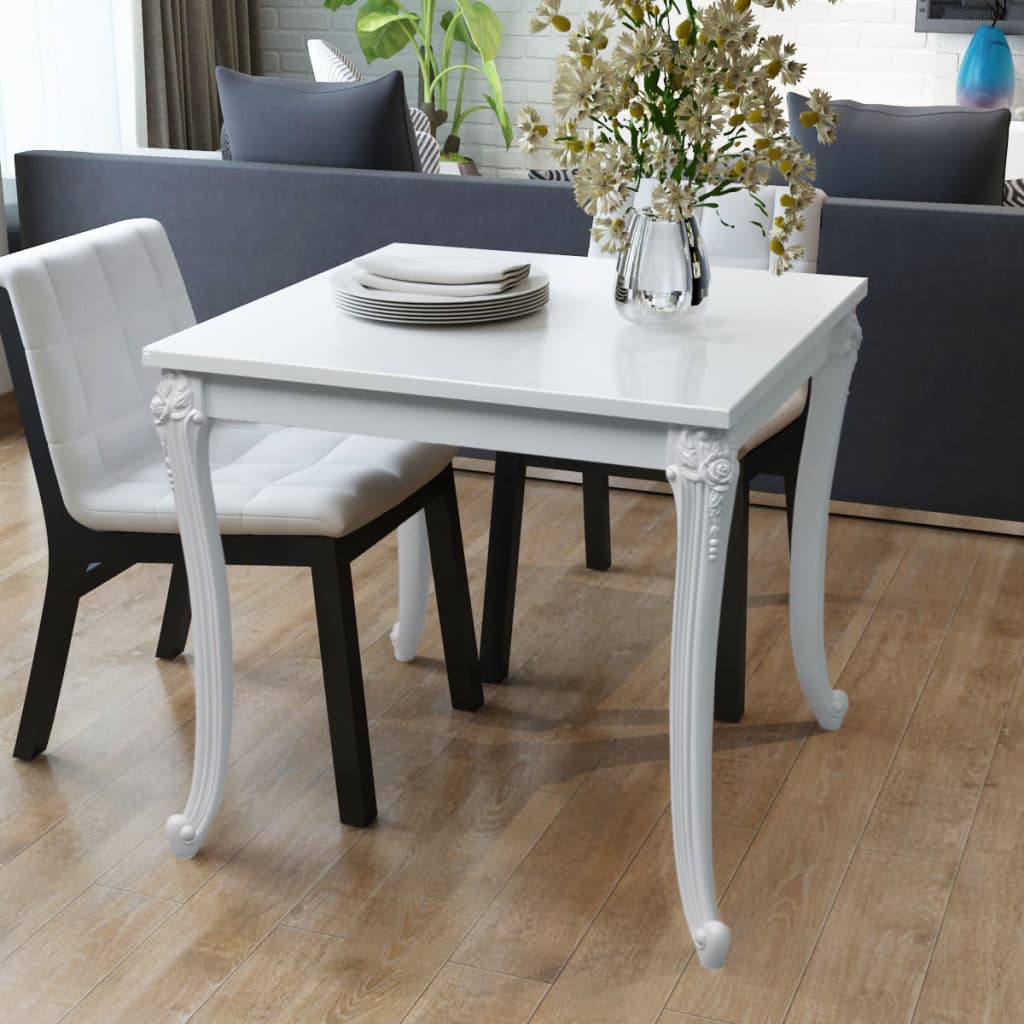 Table à manger 80x80x76 cm blanc brillant - XIOS