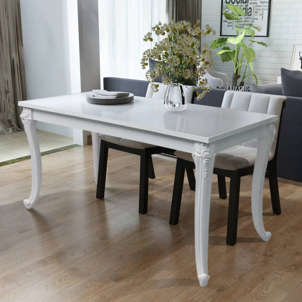 Table à manger 116x66x76 cm blanc brillant - XIOS