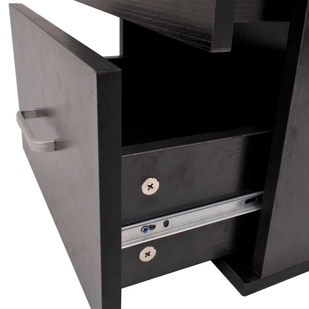 Meuble de salle de bain 11 pcs avec lavabo et robinet Noir