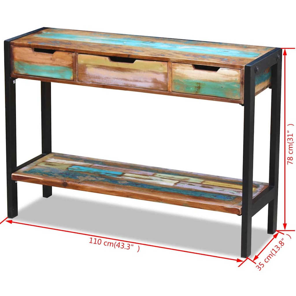 Buffet 3 tiroirs Bois de récupération massif - XIOS