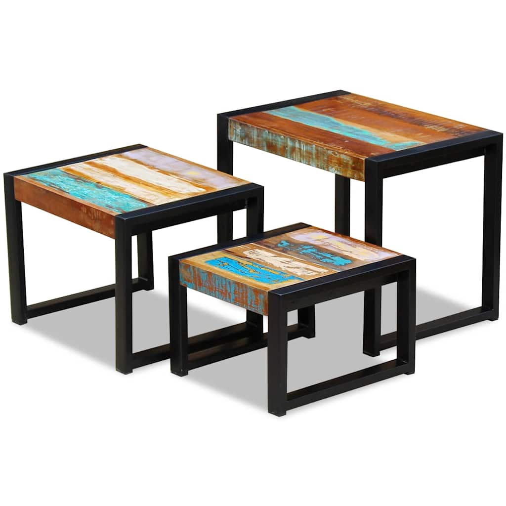 Tables gigognes 3 pcs Bois de récupération massif - XIOS
