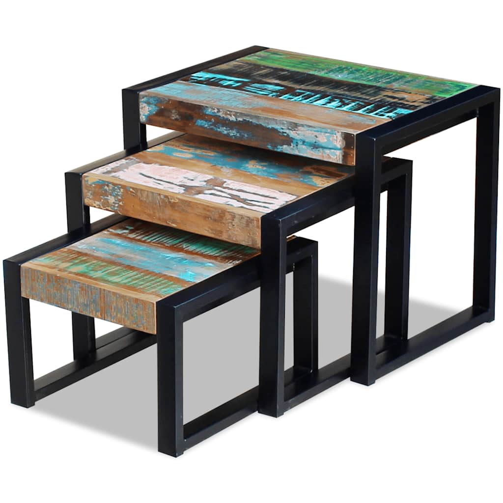 Tables gigognes 3 pcs Bois de récupération massif - XIOS