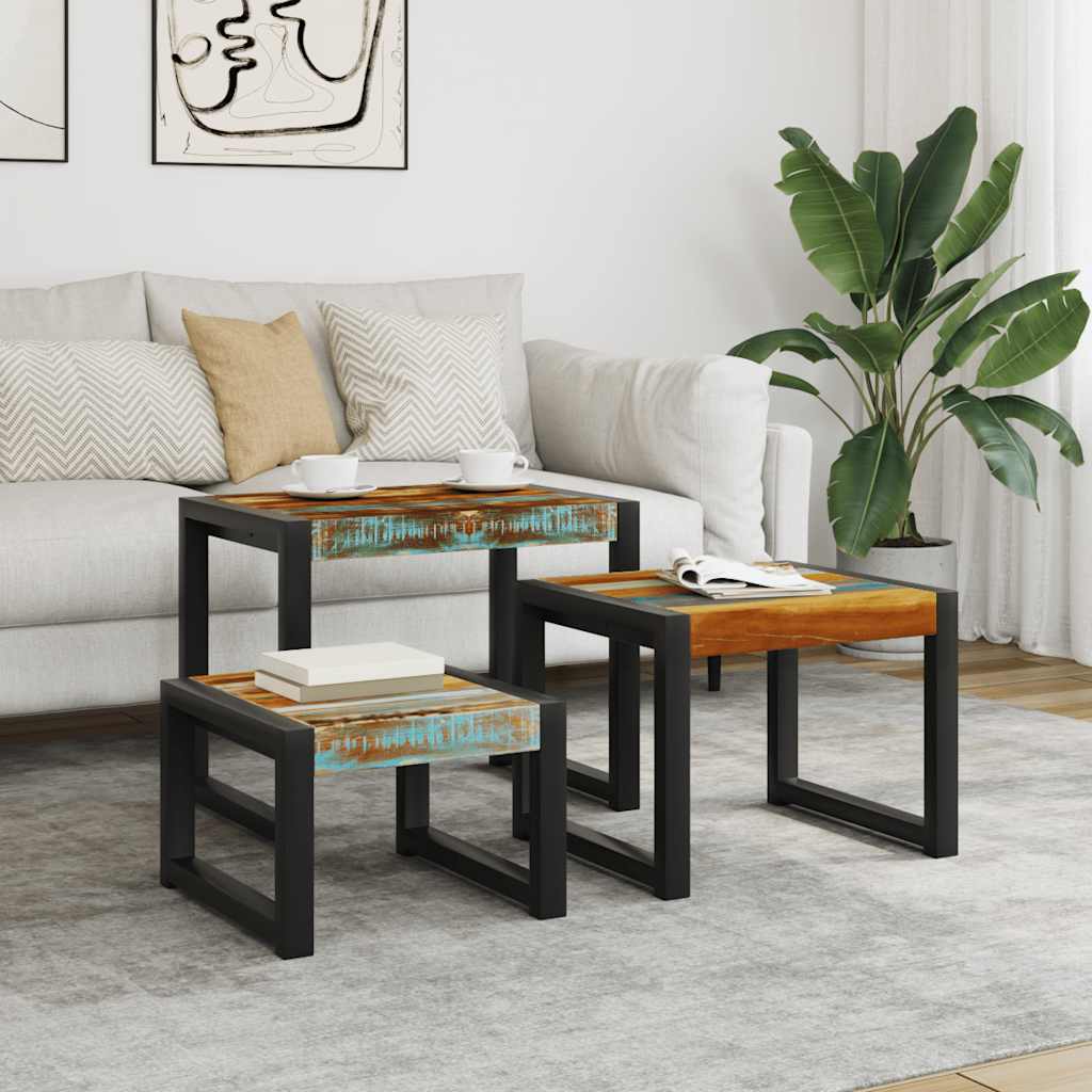 Tables gigognes 3 pcs Bois de récupération massif - XIOS