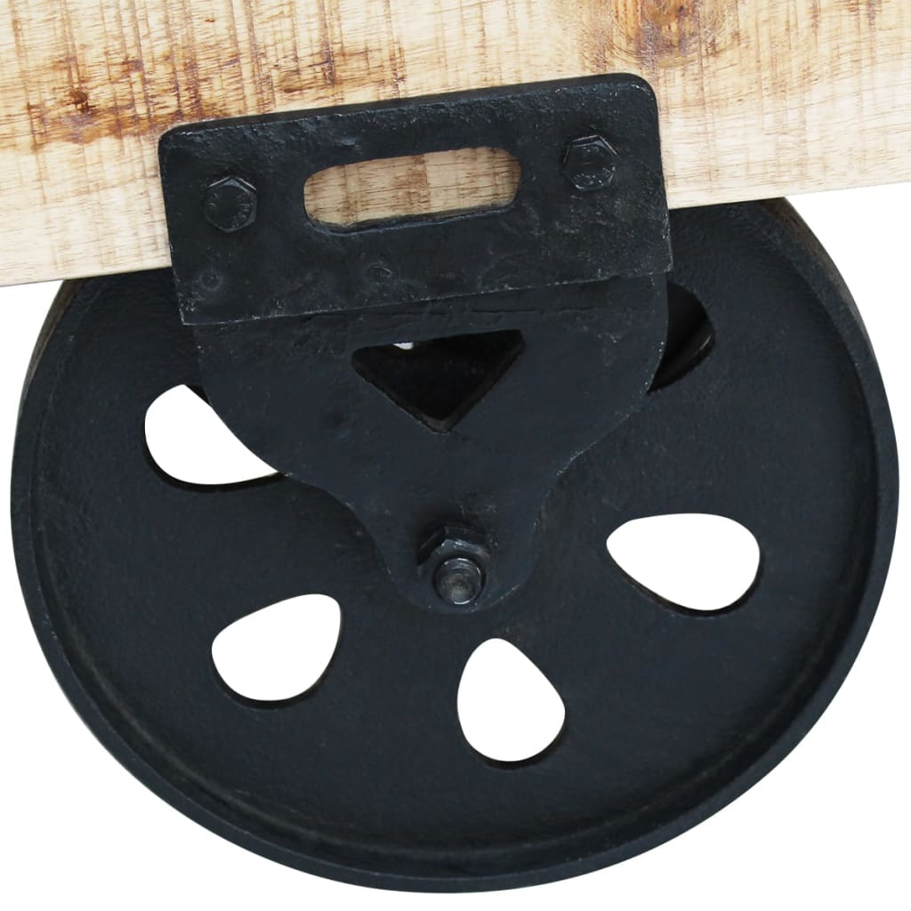 vidal XL Table basse avec roues Bois de manguier brut - XIOS
