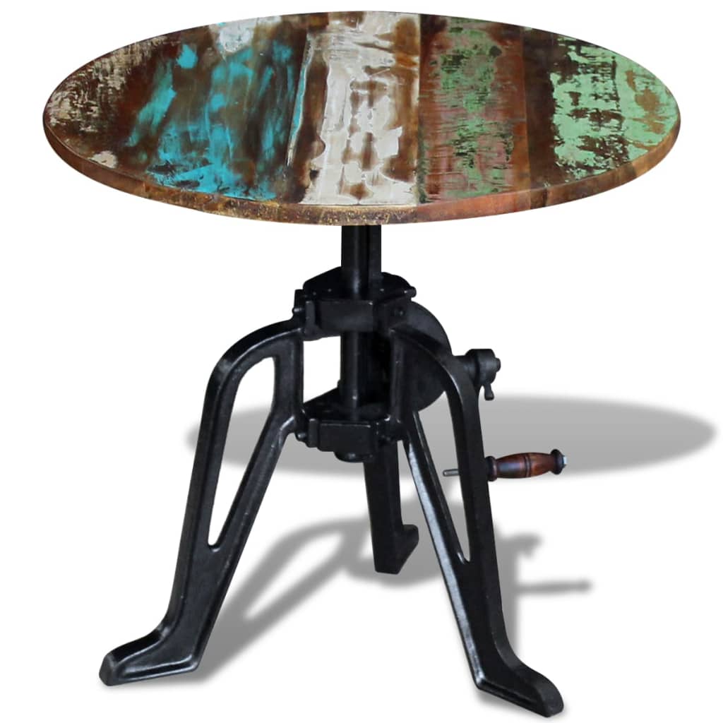 Table auxiliaire Bois de récupération massif Fonte 60x(42-63)cm - XIOS