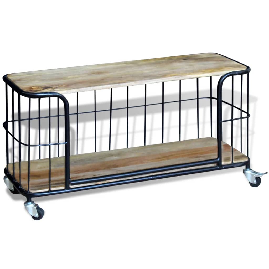 Meuble TV 100x40x45 cm Bois de manguier massif - XIOS
