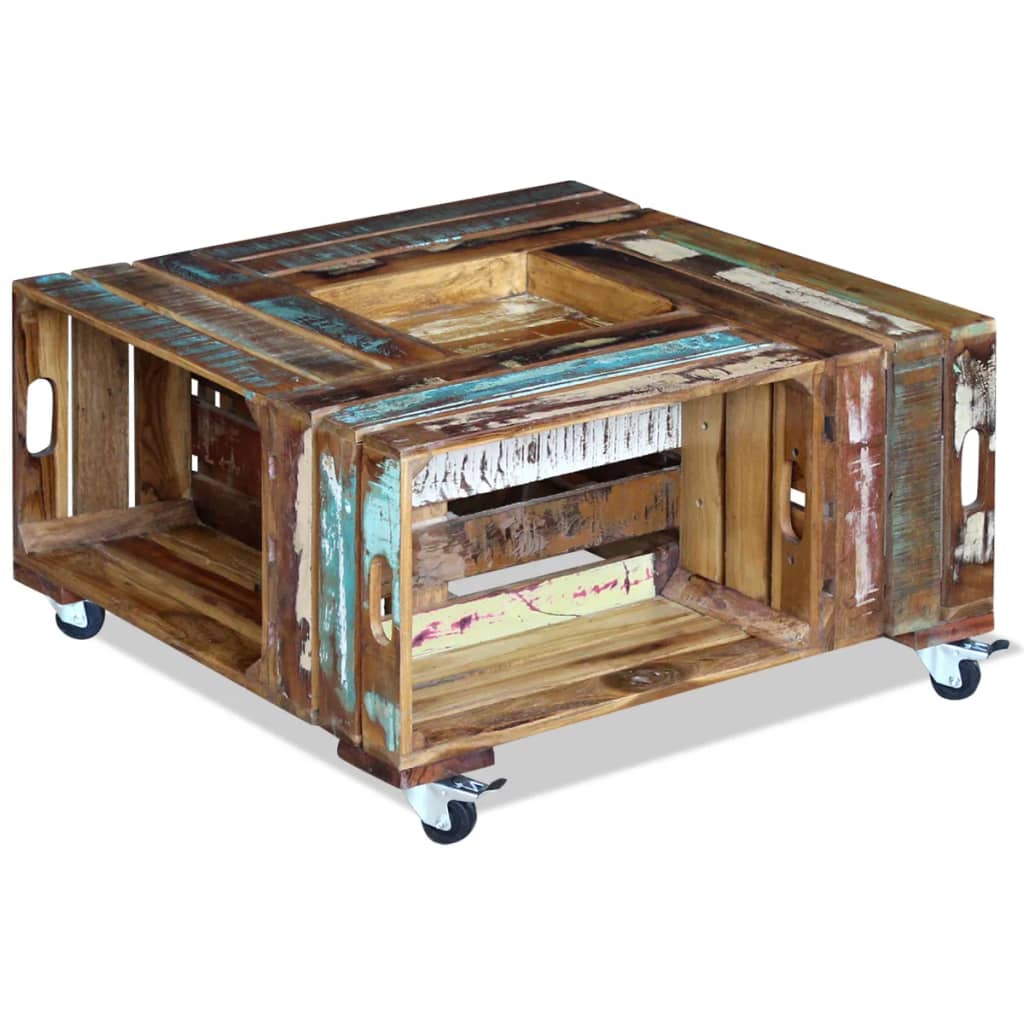 Table basse Bois de récupération massif 70x70x35 cm - XIOS