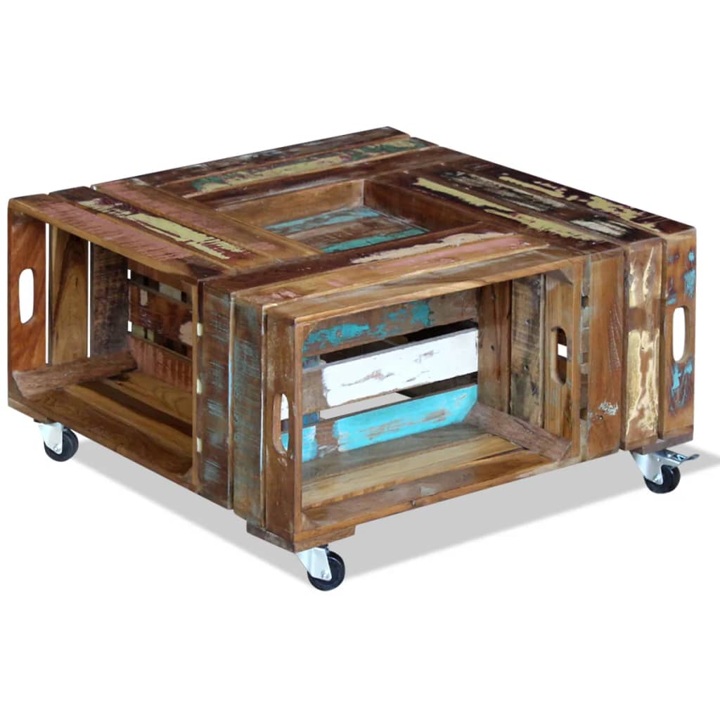 Table basse Bois de récupération massif 70x70x35 cm - XIOS