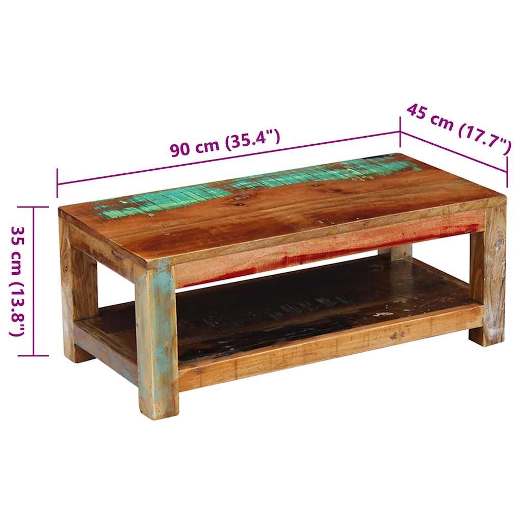 Table basse Bois de récupération massif 90x45x35 cm - XIOS