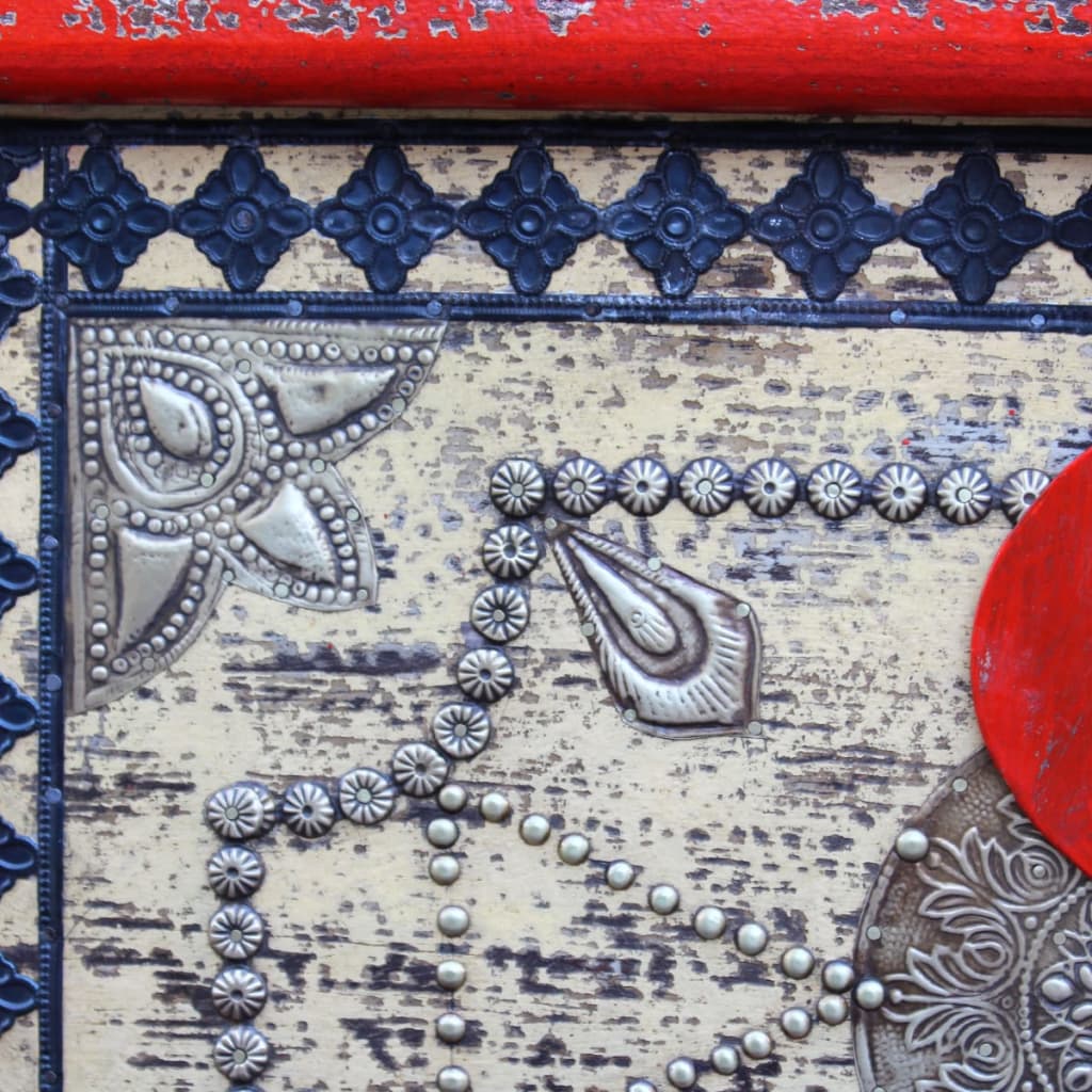 Coffre de rangement Bois de manguier rouge 80 x 40 x 45 cm - XIOS