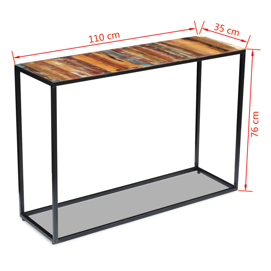 Table console Bois de récupération massif 110x35x76 cm - XIOS