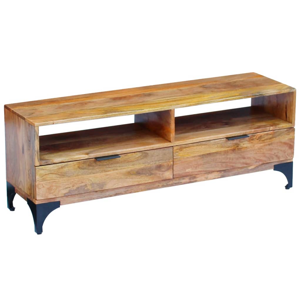 Meuble TV bois de manguier 120x35x45 cm - XIOS