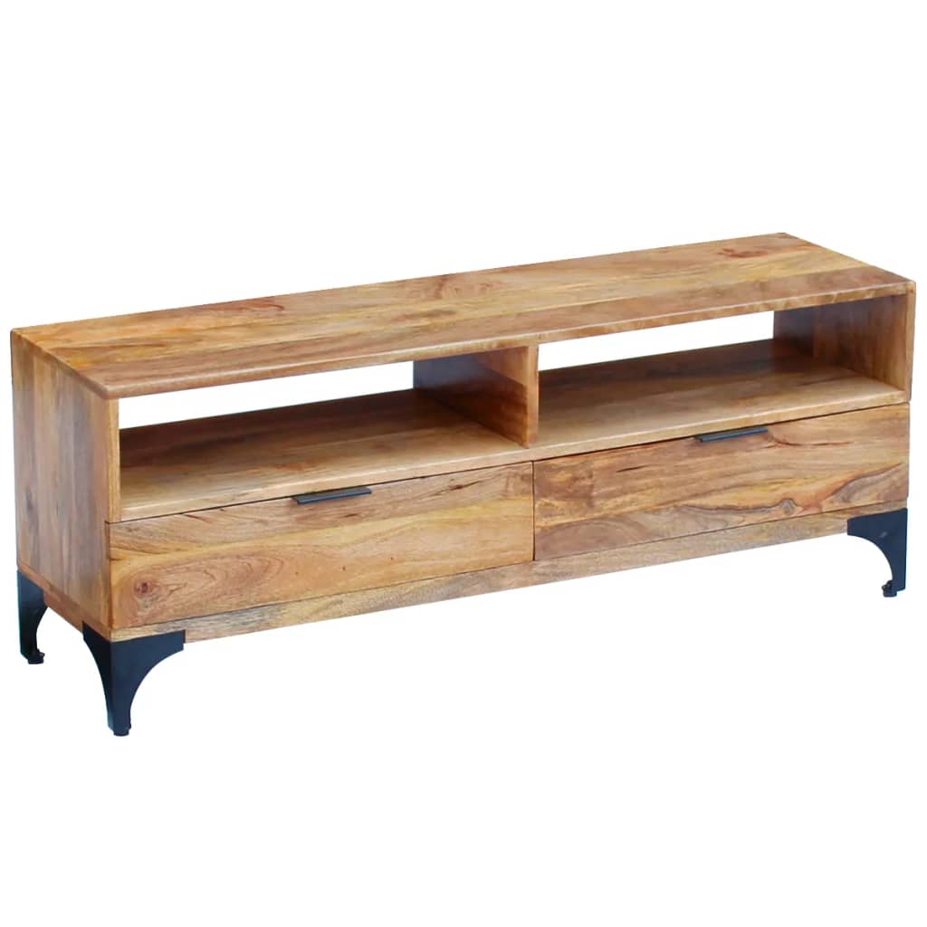 Meuble TV bois de manguier 120x35x45 cm - XIOS