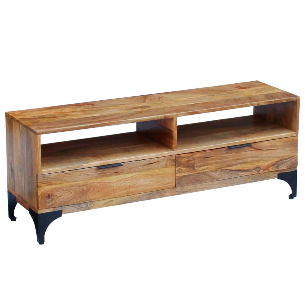 Meuble TV bois de manguier 120x35x45 cm - XIOS