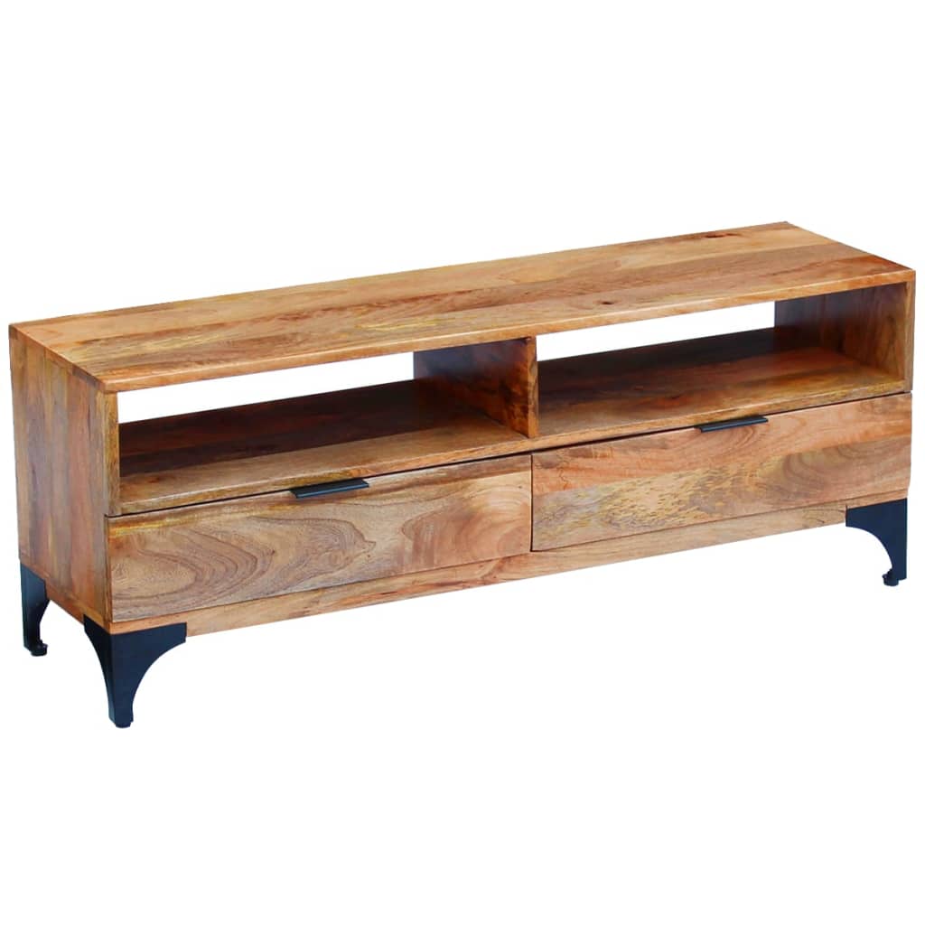 Meuble TV bois de manguier 120x35x45 cm - XIOS