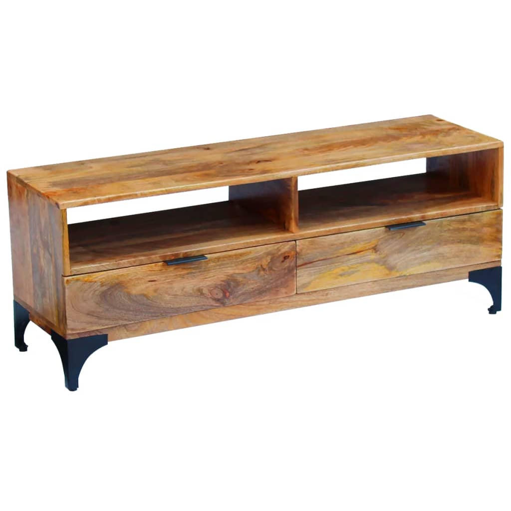 Meuble TV bois de manguier 120x35x45 cm - XIOS