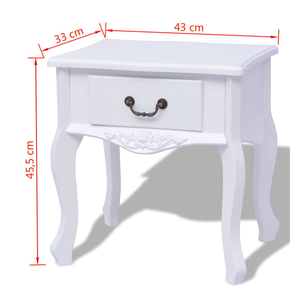 Table de chevet MDF Blanc - XIOS