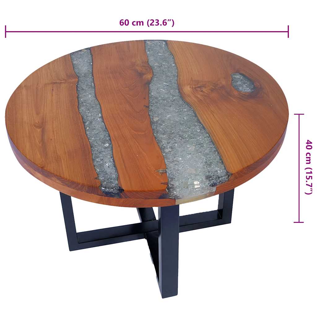Table basse Teck Résine 60 cm - XIOS