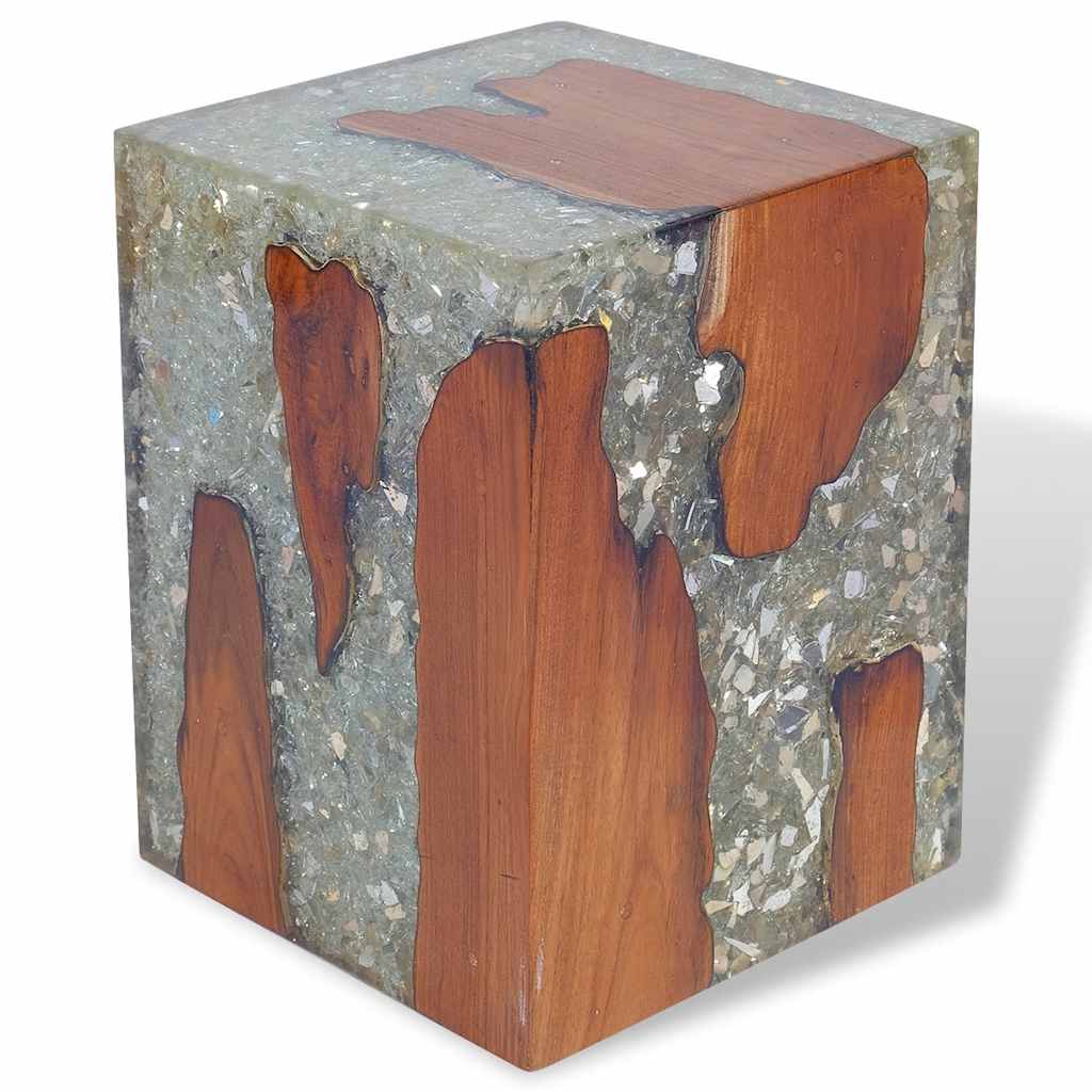 Tabouret Bois de teck massif et résine - XIOS