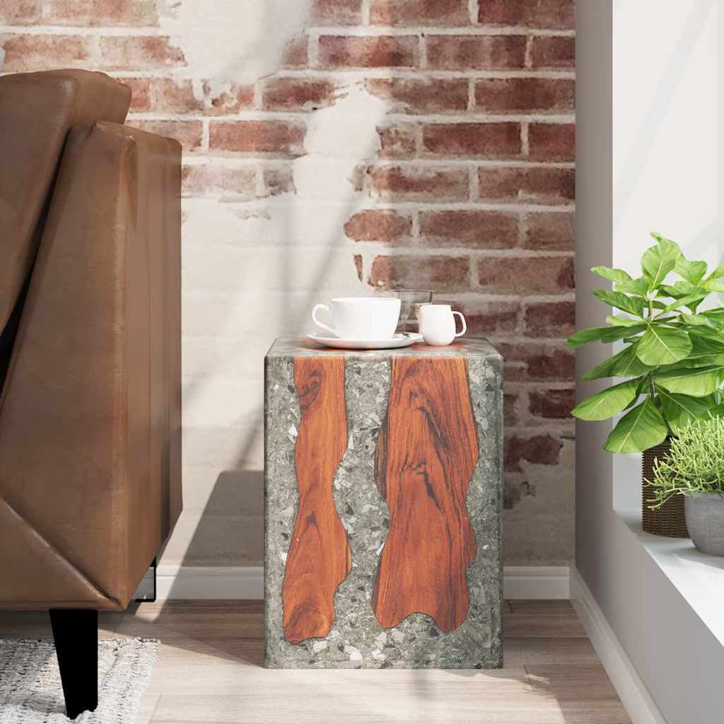 Tabouret Bois de teck massif et résine - XIOS