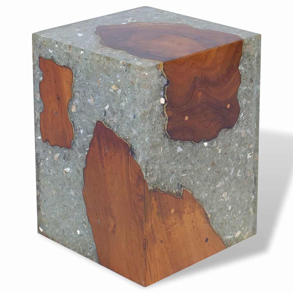 Tabouret Bois de teck massif et résine - XIOS