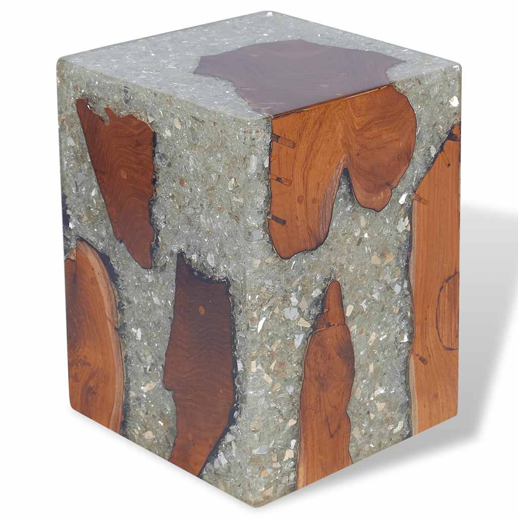 Tabouret Bois de teck massif et résine - XIOS