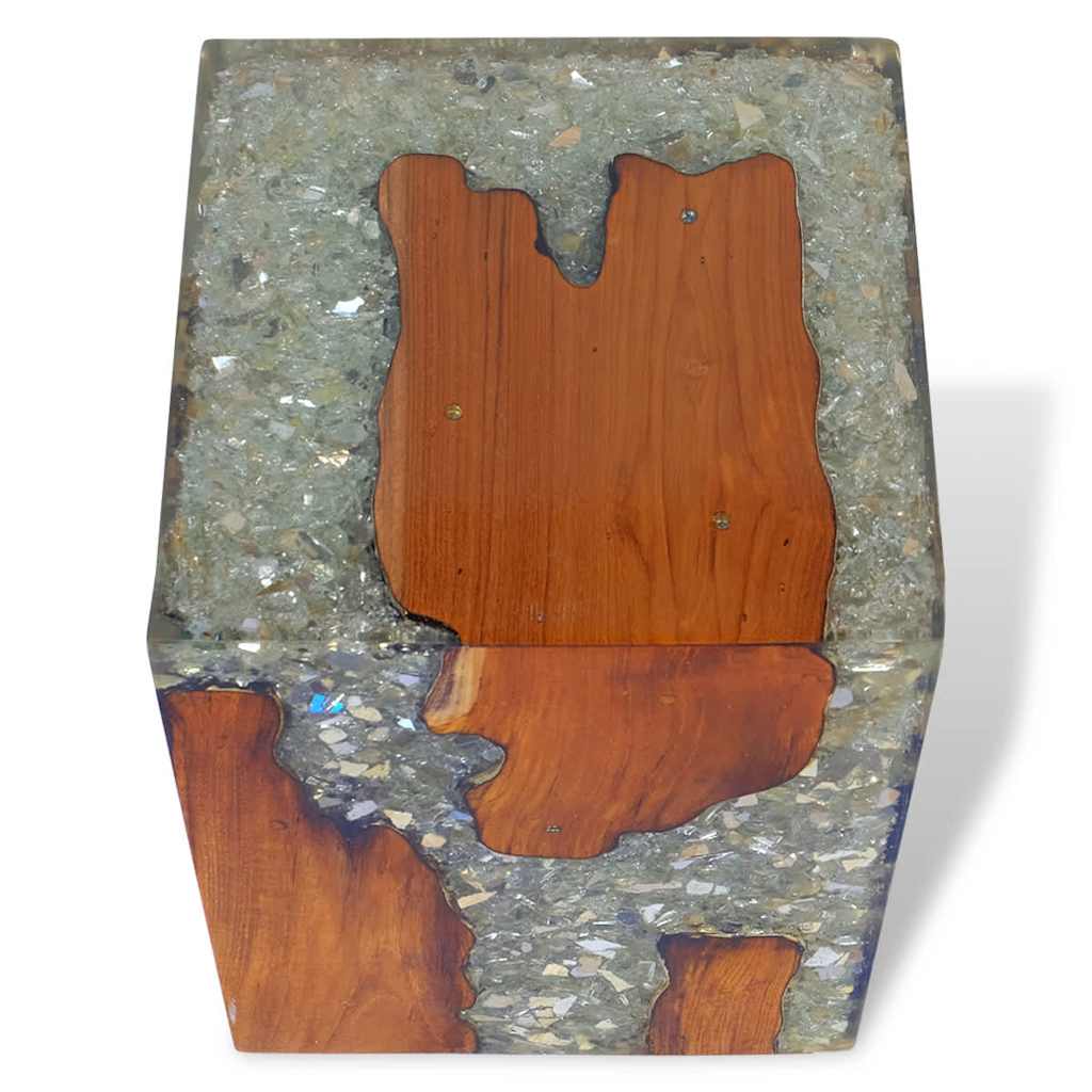Tabouret Bois de teck massif et résine - XIOS