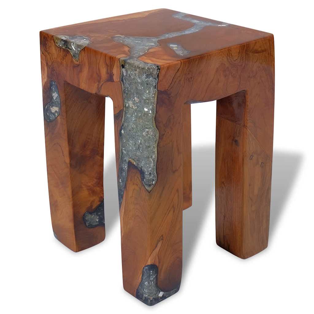 Tabouret Bois de teck massif et résine - XIOS