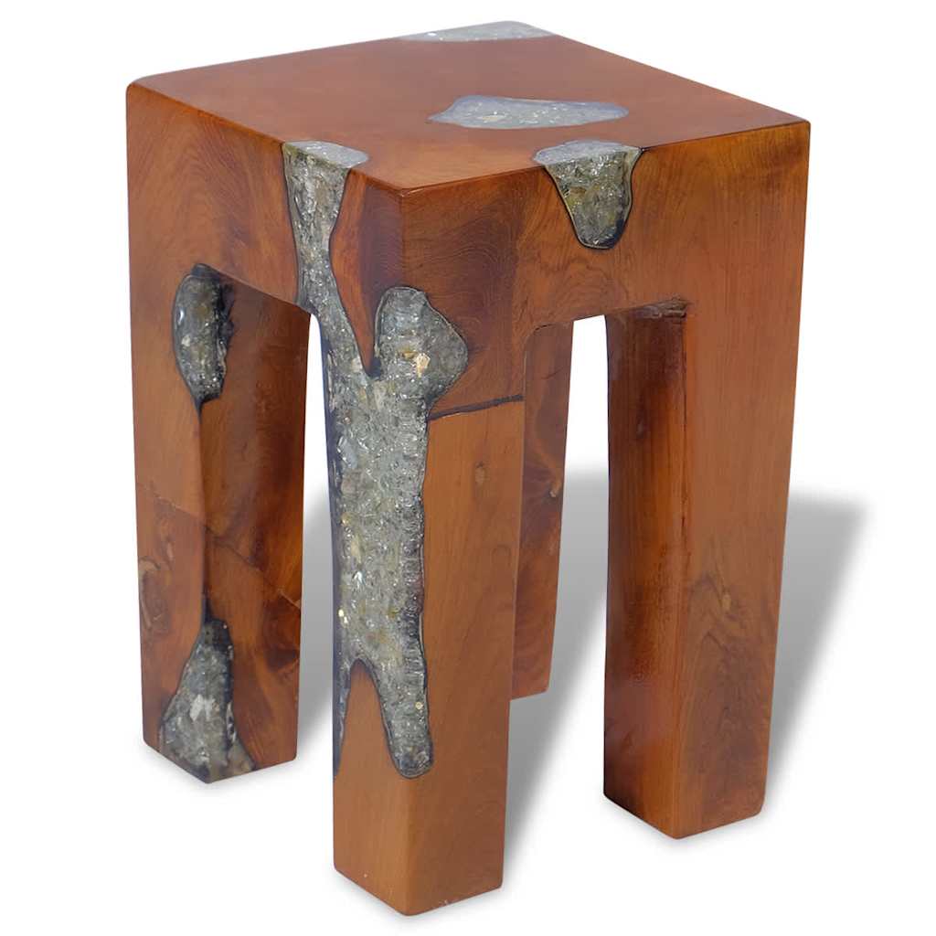 Tabouret Bois de teck massif et résine - XIOS