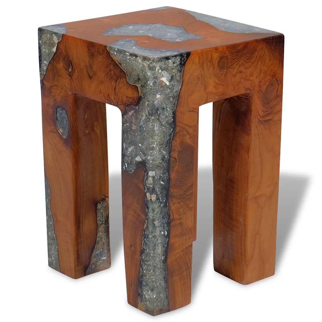 Tabouret Bois de teck massif et résine - XIOS