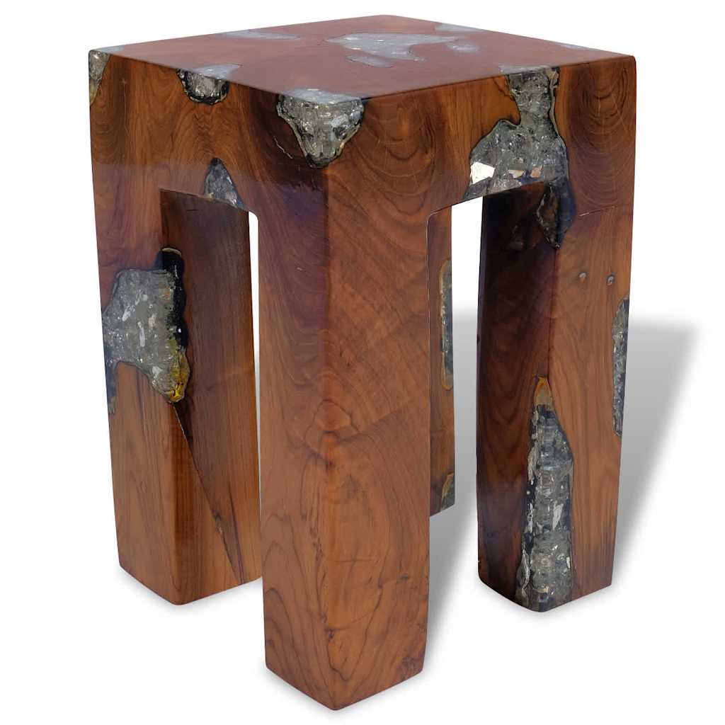 Tabouret Bois de teck massif et résine - XIOS