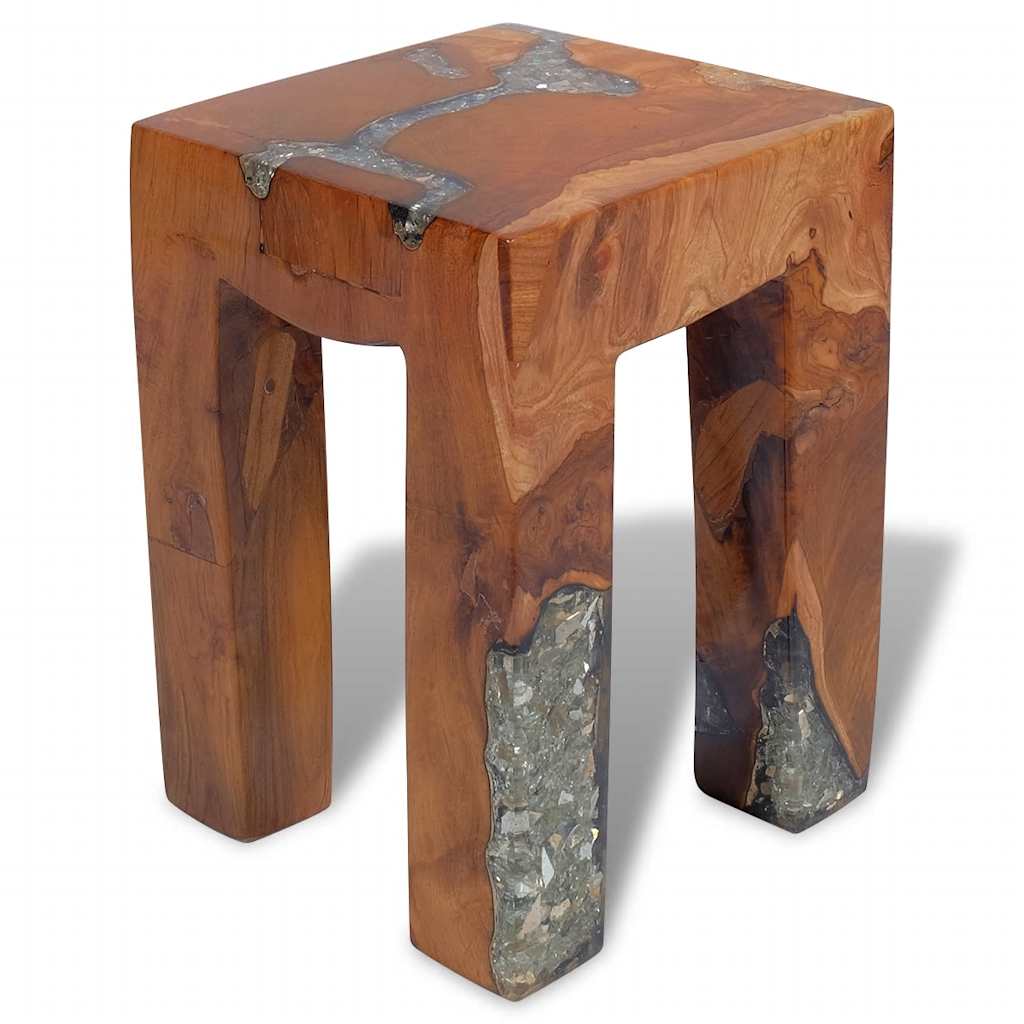 Tabouret Bois de teck massif et résine - XIOS